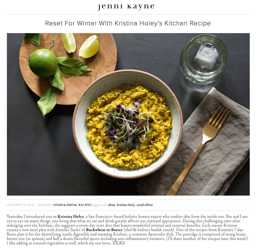 Rip + Tan presents a recipe for easily digestible and warming Kitchari, a common Ayurvedic dish. Each season Kristina Holey creates a new meal plan with Jennifer Taylor of Buckwheat to Butter (chef & holistic health coach).